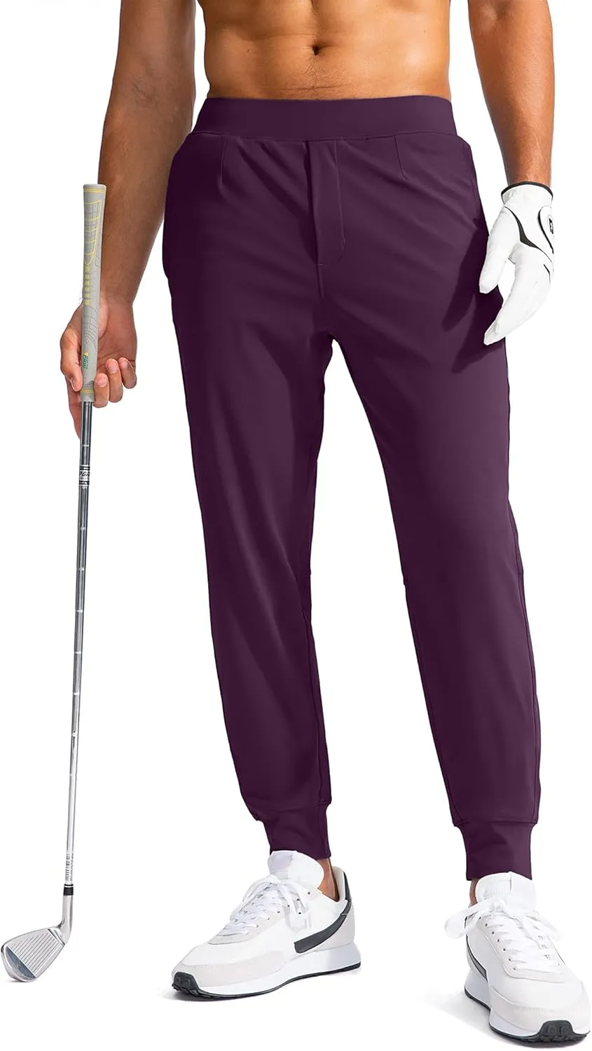 Men's Stretch Golf Sweatpants Pant with Zipper Pockets Tapered Athletic Joggers Track Workout Pants