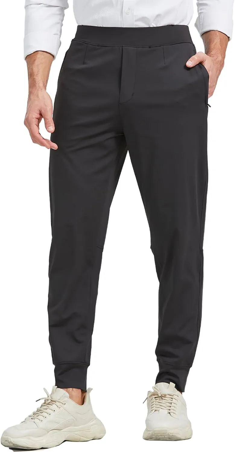 Men's Stretch Golf Sweatpants Pant with Zipper Pockets Tapered Athletic Joggers Track Workout Pants