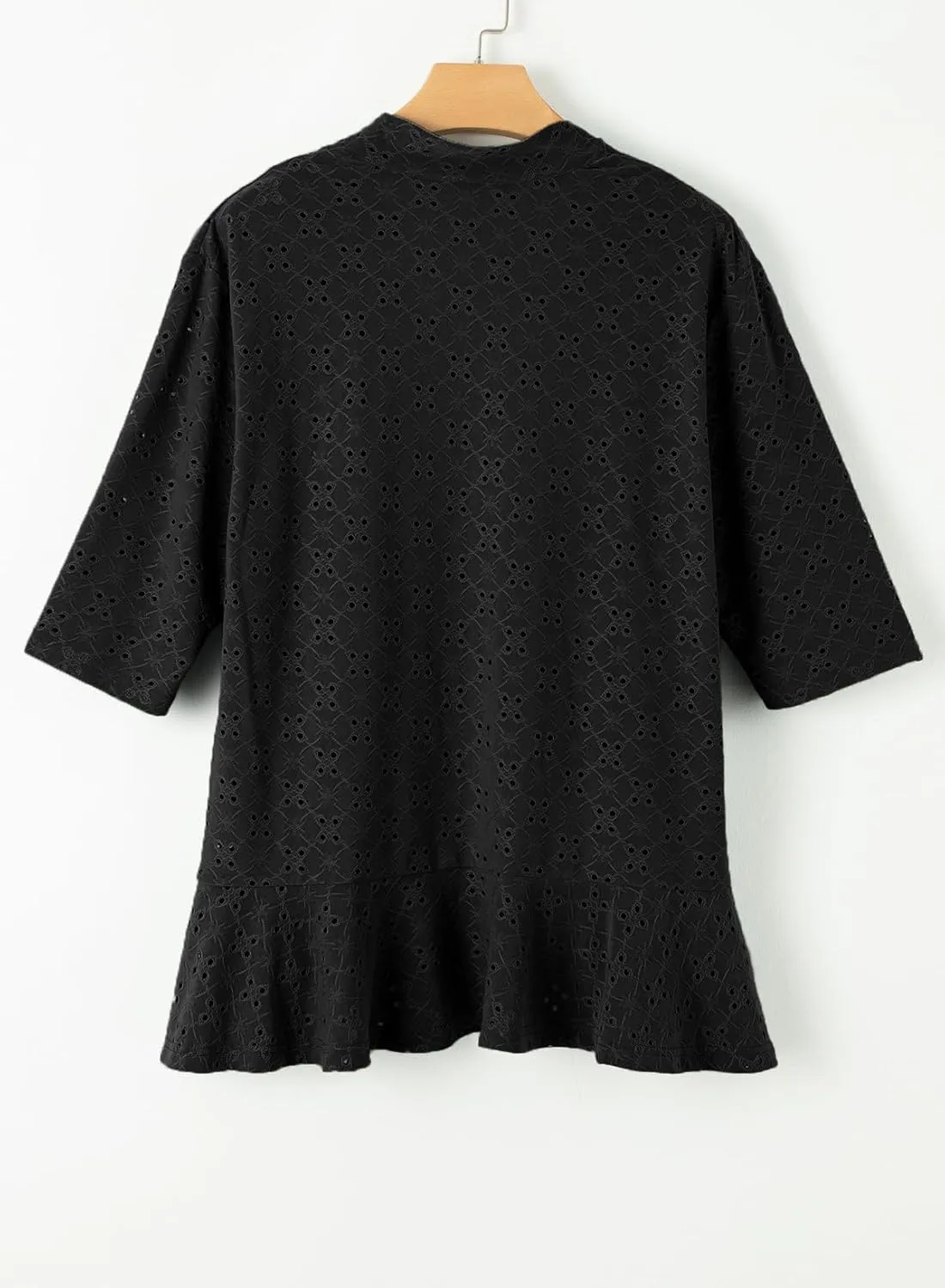 Sidefeel Lightweight Summer Cardigan for Women Spring Netted Knit Ruffle Half Sleeve Kimono Cover Ups