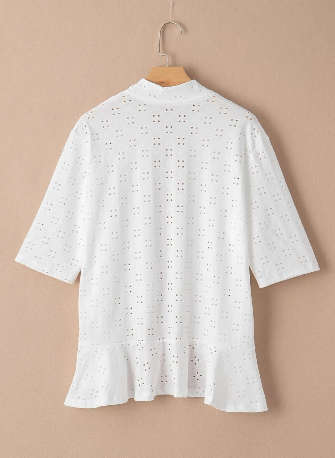 Sidefeel Lightweight Summer Cardigan for Women Spring Netted Knit Ruffle Half Sleeve Kimono Cover Ups