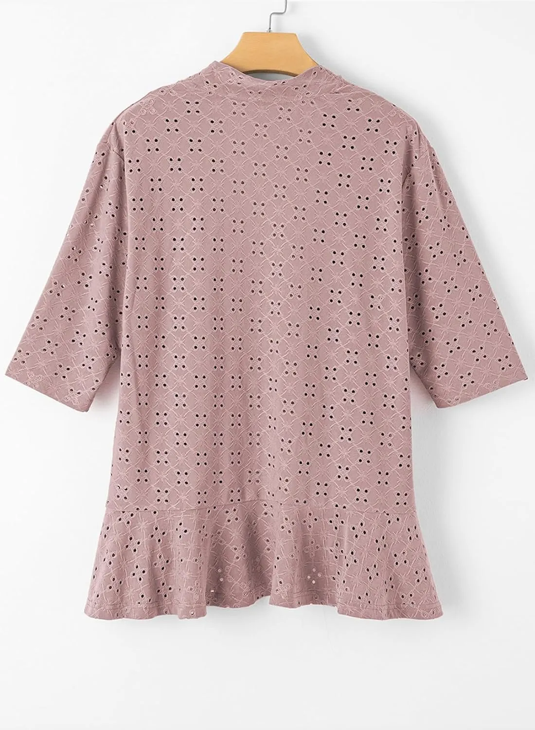 Sidefeel Lightweight Summer Cardigan for Women Spring Netted Knit Ruffle Half Sleeve Kimono Cover Ups