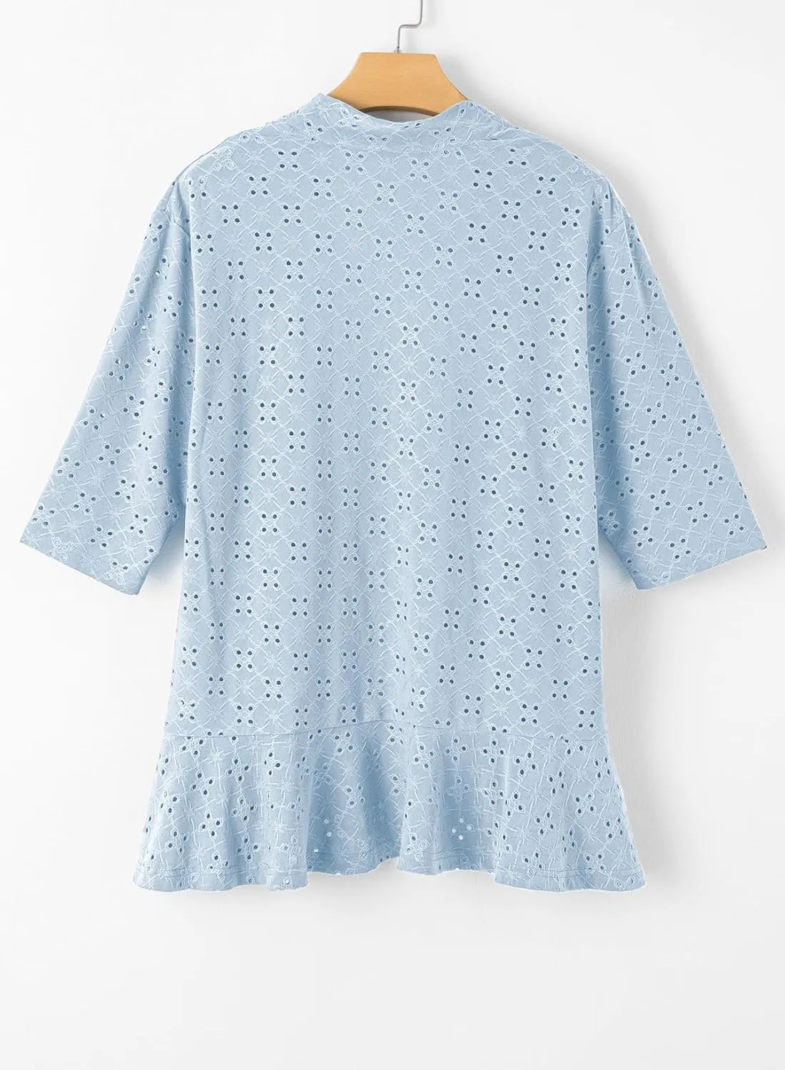 Sidefeel Lightweight Summer Cardigan for Women Spring Netted Knit Ruffle Half Sleeve Kimono Cover Ups