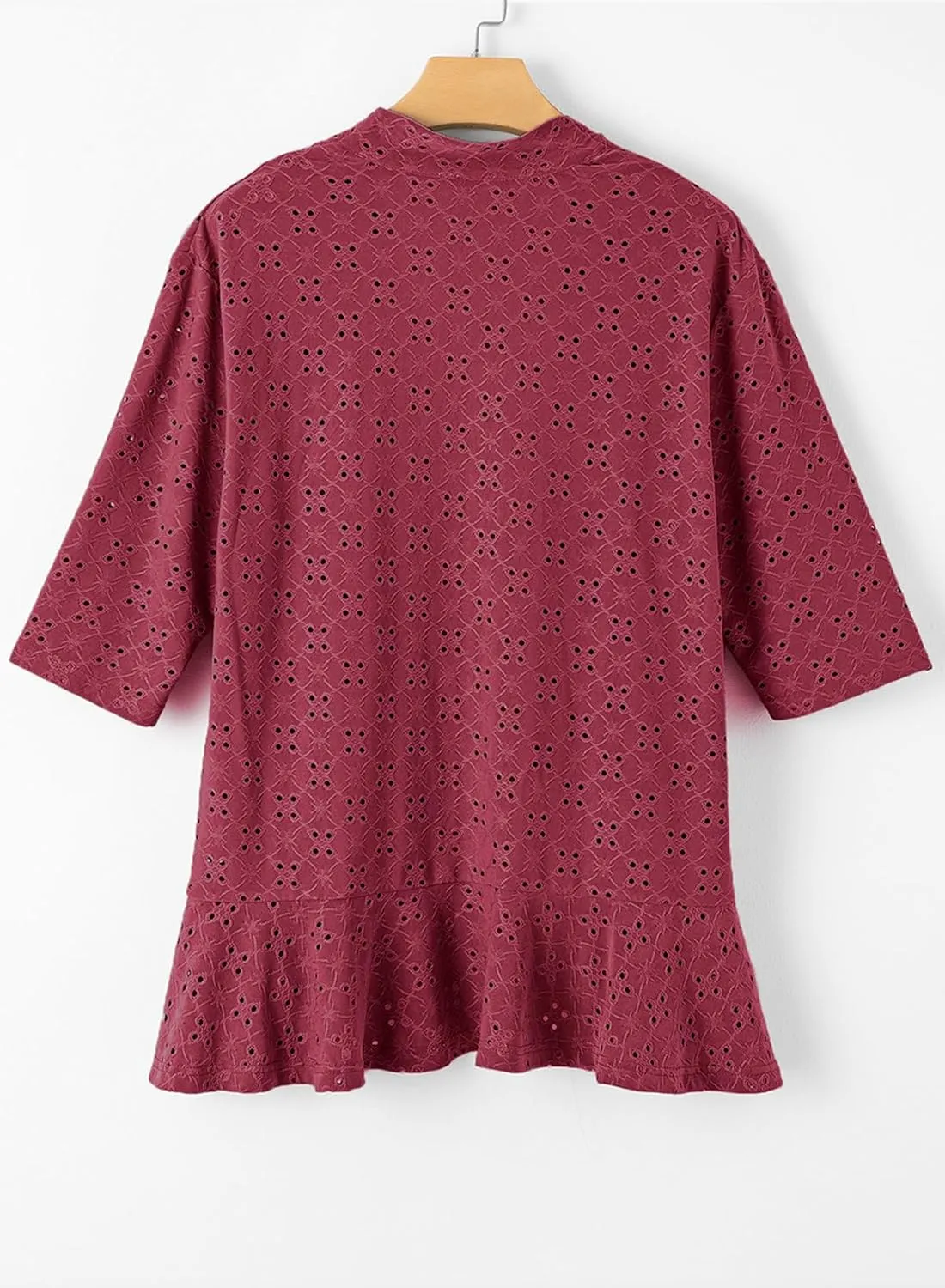 Sidefeel Lightweight Summer Cardigan for Women Spring Netted Knit Ruffle Half Sleeve Kimono Cover Ups