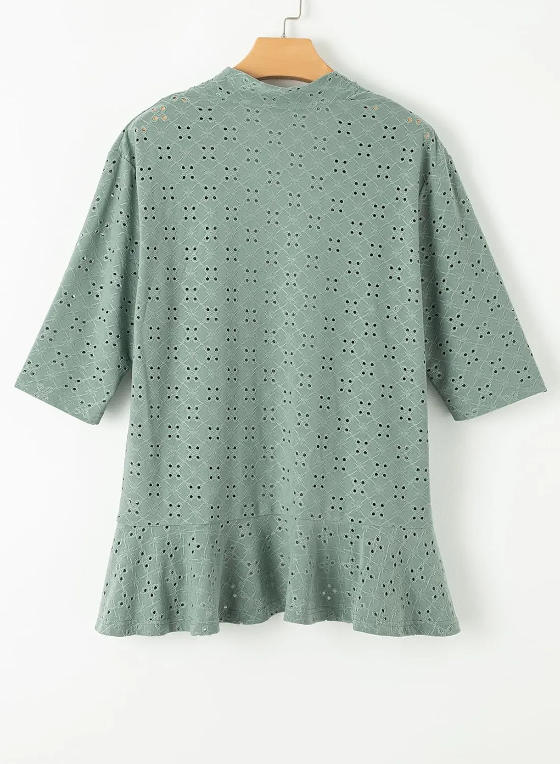 Sidefeel Lightweight Summer Cardigan for Women Spring Netted Knit Ruffle Half Sleeve Kimono Cover Ups