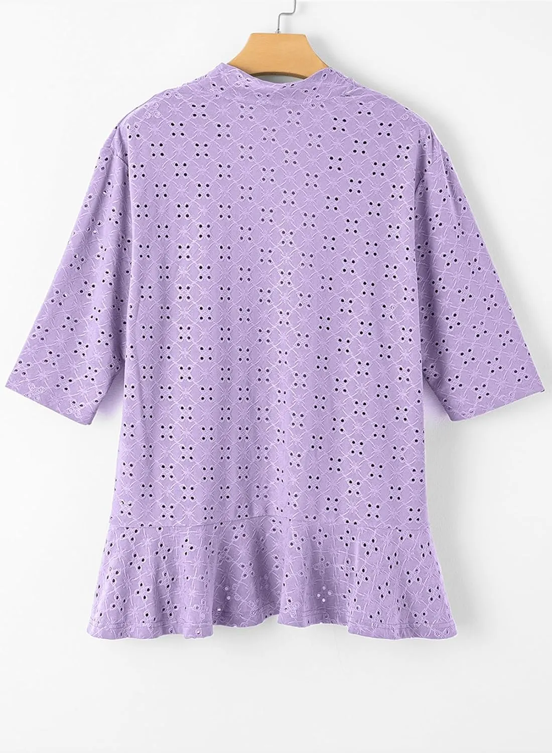 Sidefeel Lightweight Summer Cardigan for Women Spring Netted Knit Ruffle Half Sleeve Kimono Cover Ups