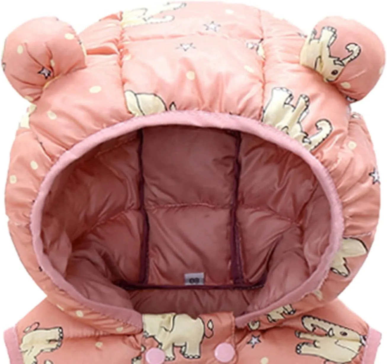 Toddler Baby Puffer Vest with Hood Ears Hooded Sleeveless Bubble Jacket Insulated Padded Vest Bear Ear