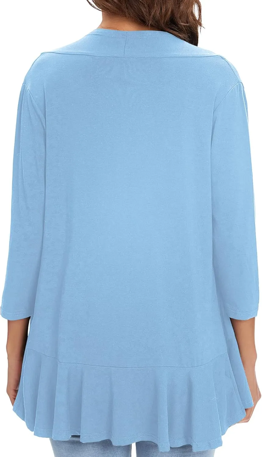 Urban CoCo Women's 3/4 Sleeve Casual Cardigans for Women Trendy Open Front Lightweight Cover Ups