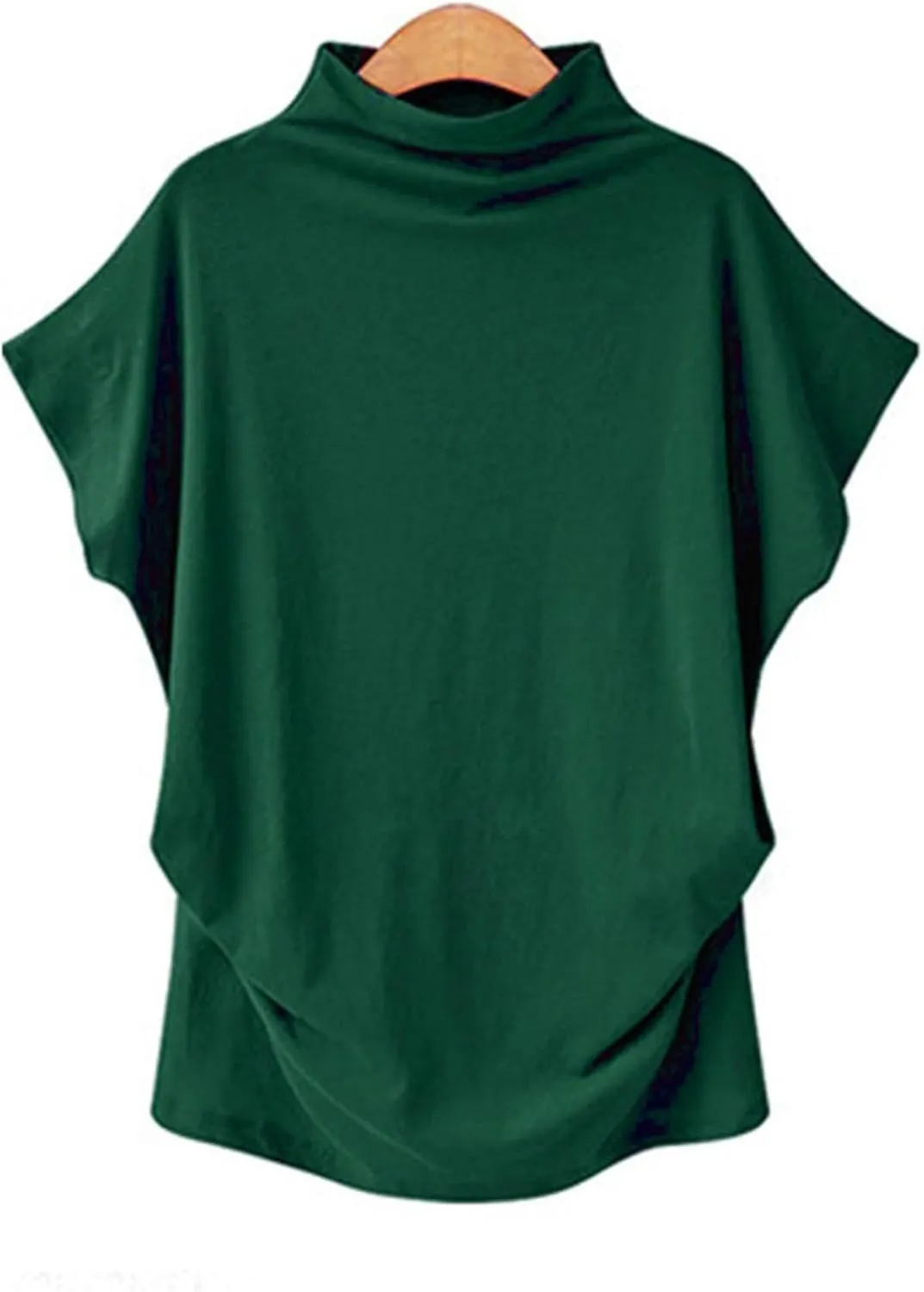 Women's Casual Loose Mock Neck Batwing Sleeve Tops,2025 Summer Solid Business Work Shirts Elegant Teacher Blouse