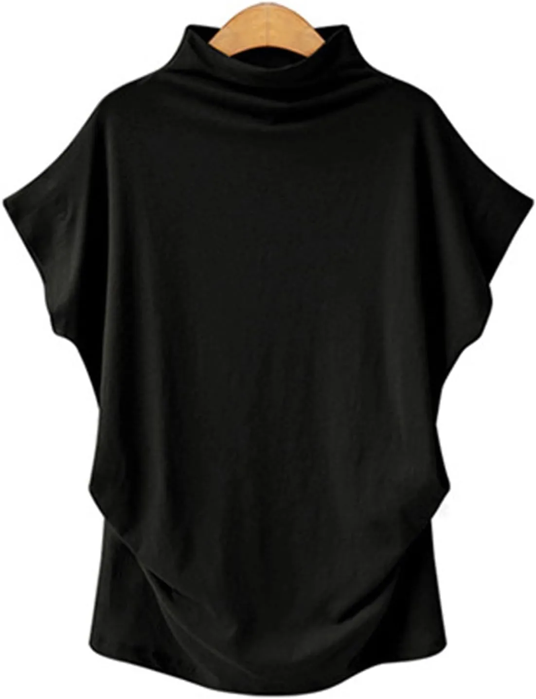 Women's Casual Loose Mock Neck Batwing Sleeve Tops,2025 Summer Solid Business Work Shirts Elegant Teacher Blouse