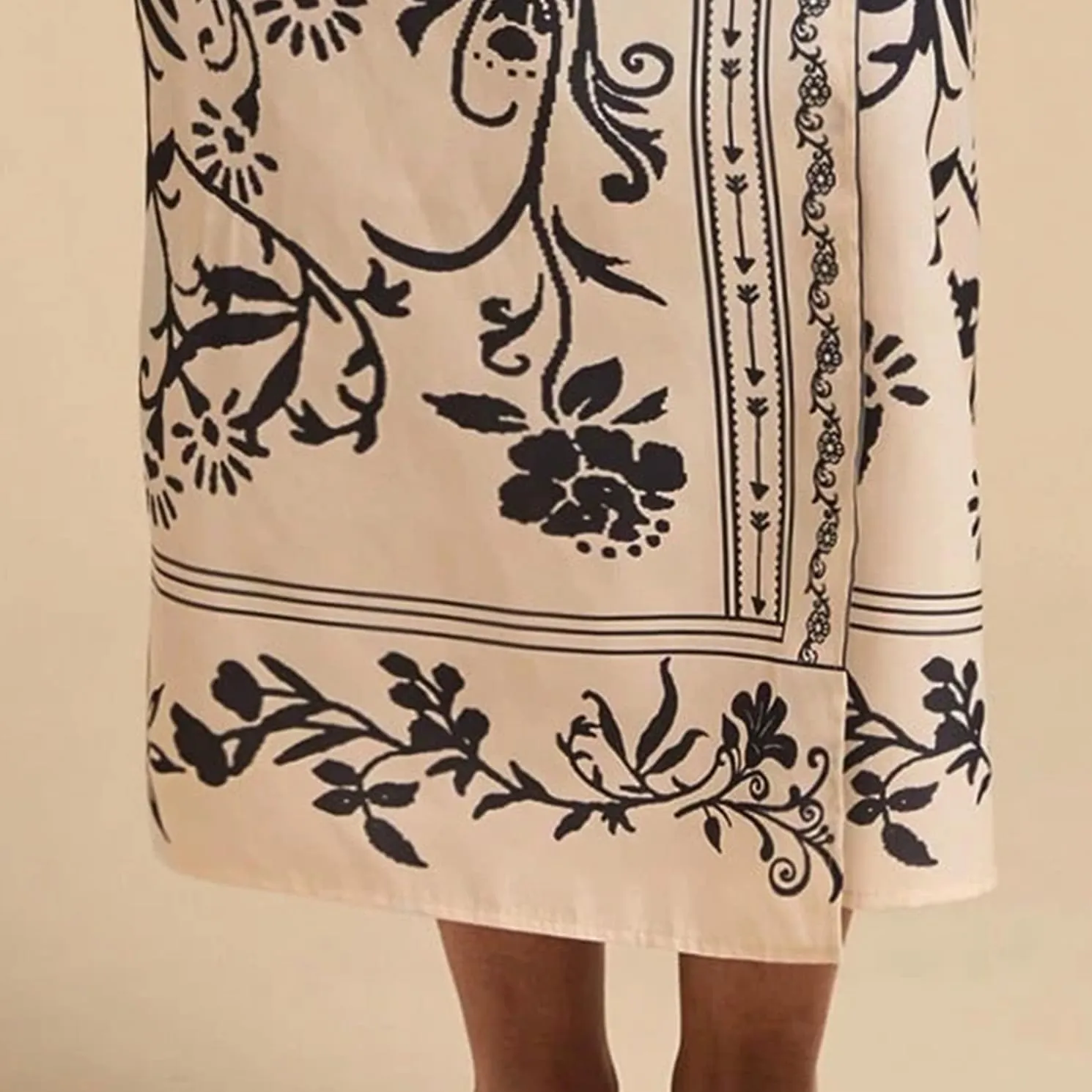 Womens Floral Wrap Midi Skirt Summer Adjustable Tie Side Casual High Waist A Line Beach Boho Long Flared Skirts