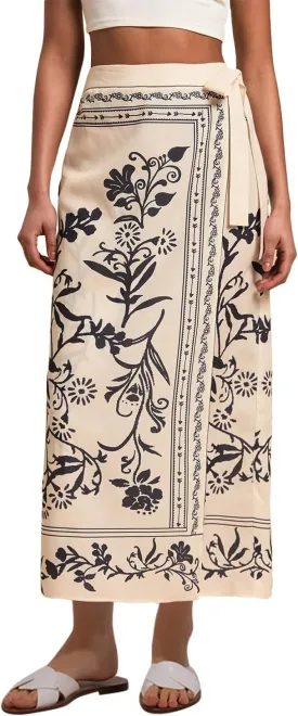 Womens Floral Wrap Midi Skirt Summer Adjustable Tie Side Casual High Waist A Line Beach Boho Long Flared Skirts